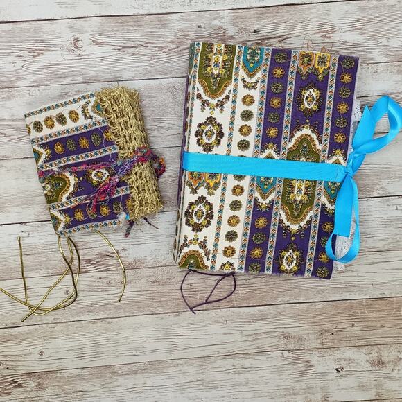 Small Purple & Gold Junk Journal, Handmade Recycled Journal, Chunky Junk Journal - Picture 1 of 16